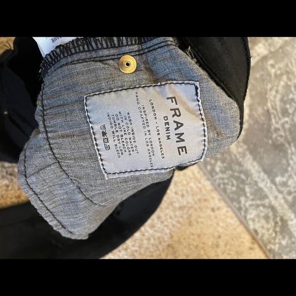 Frame Denim Le Color Rip Skinny Jeans Black Sz 27 - Picture 8 of 9
